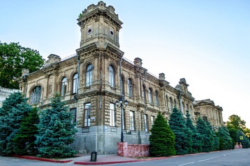Corner tower of Romanov women's gymnasium in Kerch, Crimea. School was built to celebrate jubelee of Tsar's dinasty. Now it's one of most attractive old buildings in city
