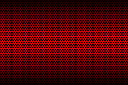 Red geometric perforated square background. Abstract metallic texture. Simple vector illustration