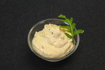 Hummus snack with olive oil