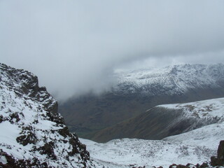 Cumbrian Mountains, covered in snow