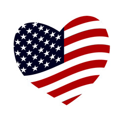 Fototapeta premium usa flag heart stylish american flag heart