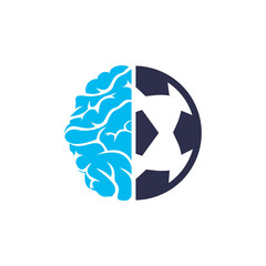Soccer Brain Logo Icon Design.