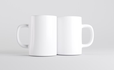 White Coffee Mug Cup Mockup 3D Illustration 