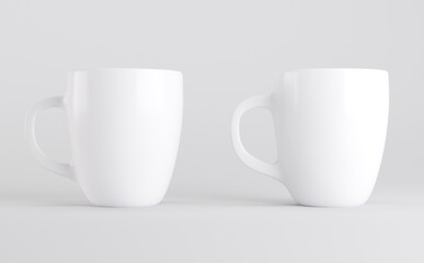 White Coffee Mug Cup Mockup 3D Illustration 