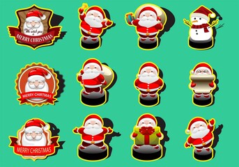 Santa cute Stiker Collection