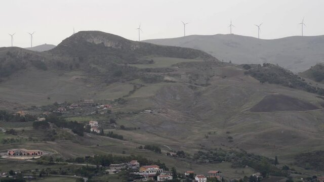 Panorama of the territory of Nicosia in Central Sicily in the Province of Enna