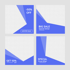 Social media special winter with snow texture template vector