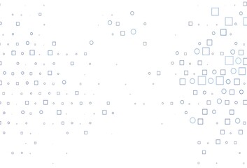 Light BLUE vector pattern with spheres, squares.