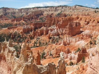 Stunning Bryce Canyon, Utah, USA. Spectacular bright orange rock formations, created by natural erosion.
