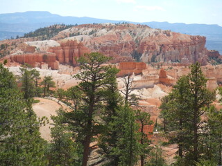 Stunning Bryce Canyon, Utah, USA. Spectacular bright orange rock formations, created by natural erosion.