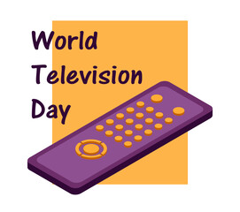 World Television Day, November 21. The image is an isometric of the remote control. Perfect for banners, postcards, and flyers. EPS10