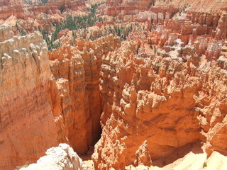 Stunning Bryce Canyon, Utah, USA. Spectacular bright orange rock formations, created by natural erosion.