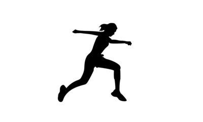 Fototapeta na wymiar Running Woman Silhouette