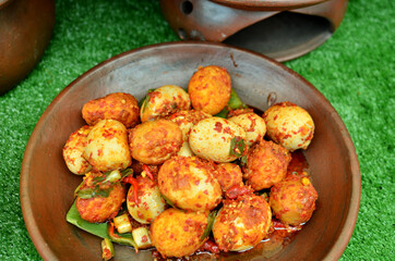 Chilli egg, egg balado Indonesian food