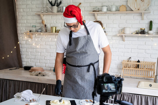 Chef cooking dessert making video for vlog