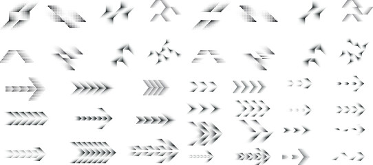 Abstract Hipster Linear halftone dots Background with arrow design elements . Vector 