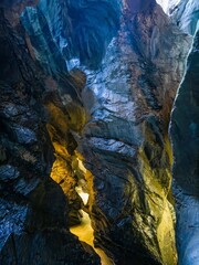Waterfall canyon Aare gorge and Trümmelbach waterfall