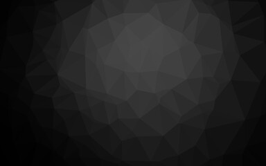 Dark Black vector shining triangular background.