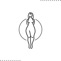 circle body shape vector icon in outline