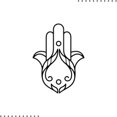 Naklejka premium hamsa open palm vector icon in outline
