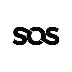 sos black with circle  logo icon design vector