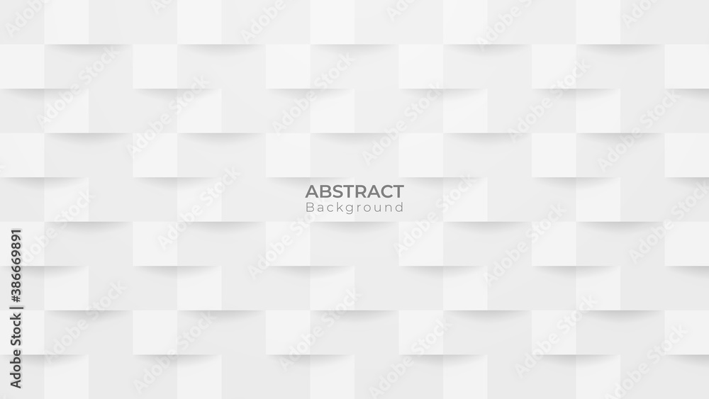 Aufkleber abstract 3d modern square pattern background. white and grey geometric texture. vector illustration
