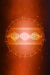 2d render of dna structure, abstract background