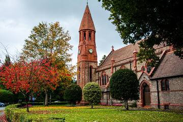 Beautiful Church with autumn colours 