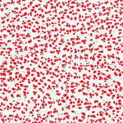 Branches with red leaves on a white background. Seamless Vector illustration. Stylish background with graphic leaves. Use for wallpaper, web design, surface textures, textile prints, wrapping, etc.