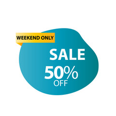 Sale up to 50% Off Weekend Only Vector Template Design Illustration