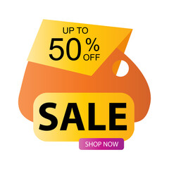 Sale up to 50% Off Shop Now Vector Template Design Illustration