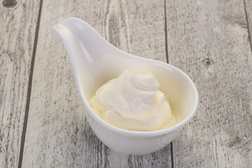Sour cream in the bowl