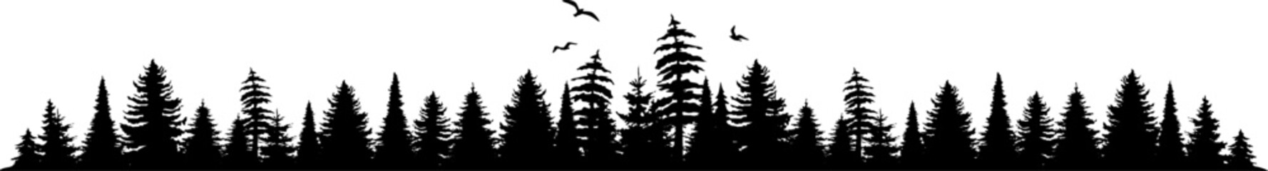FOREST black silhouette background vector