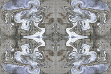 Abstract collage using colour and layer shape distortion.