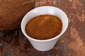 Coconut brown sugar in the bowl