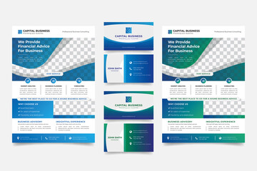 Corporate Business Template Flyer with Business Card