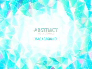 Abstract colorful green low poly element with white space BG