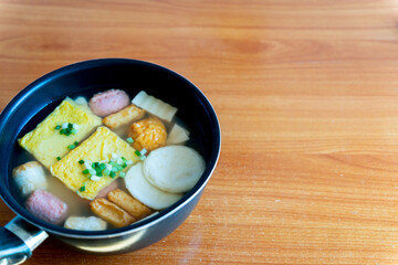 Fish cake soup with pretty colors