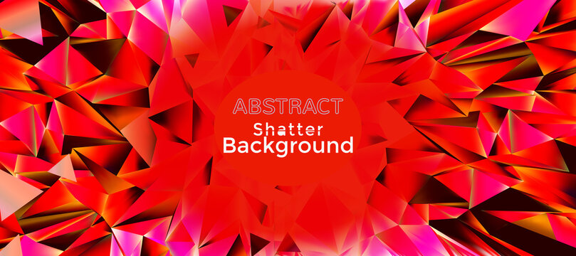 Abstract Red Shatter Backround With Blank Space