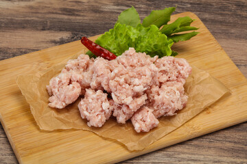 Homemade pork minced meat for cooking