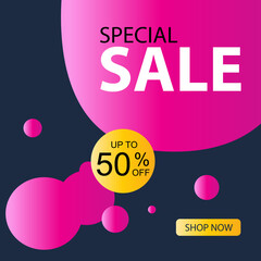 Special Sale up to 50% off Shop Now Vector Template Design Illustration