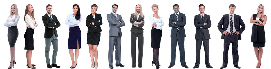 group of successful business people isolated on white