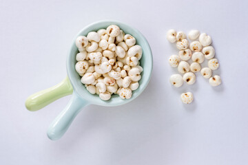 Chinese herbal Food - A pile of Coix Seeds or Semen Coicis (Stir-fried)