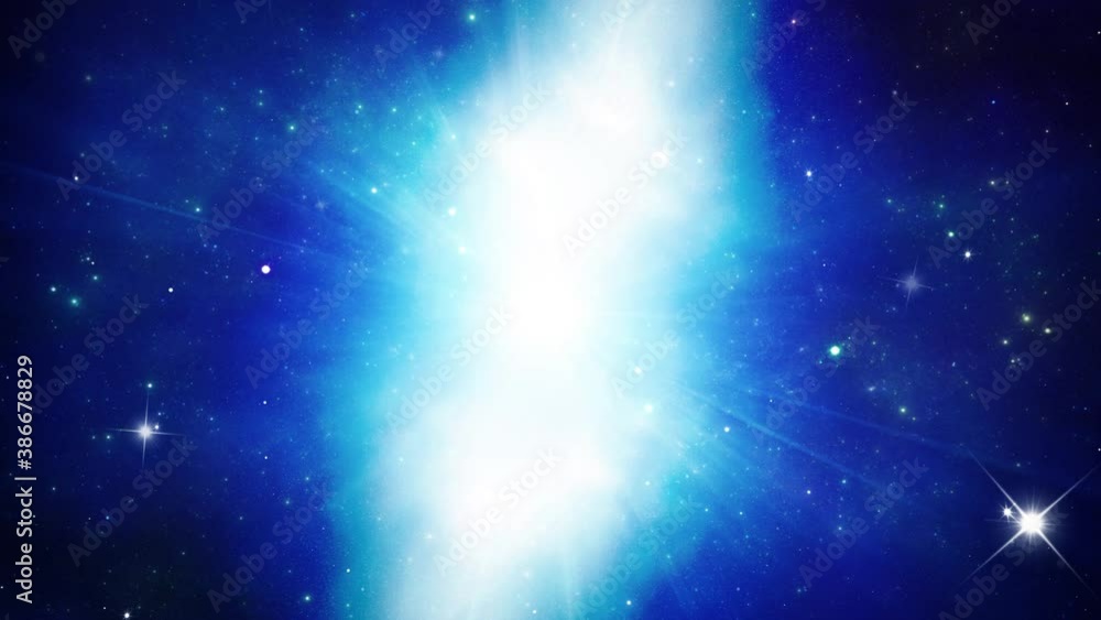 Canvas Prints 4k dark blue nebula clouds glow in space rotation round the stars universe, space travel loop backgr