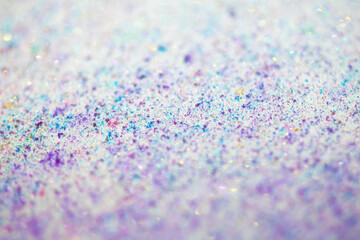 Close Up of Mica Glitter with Bokeh For Background