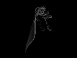 Abstract white puffs of smoke swirls overlay on black background pollution. Royalty high-quality free stock photo image of abstract smoke overlays on black background. White smoke swirl fragments