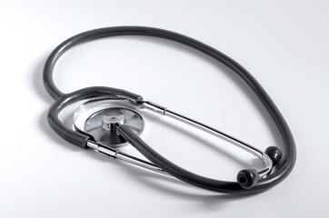 medical stethoscope close - up on a white background listening device
