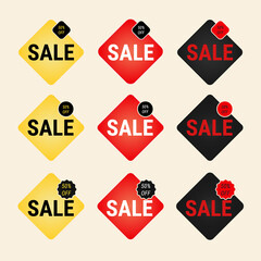 Flat sale label and badge collection.