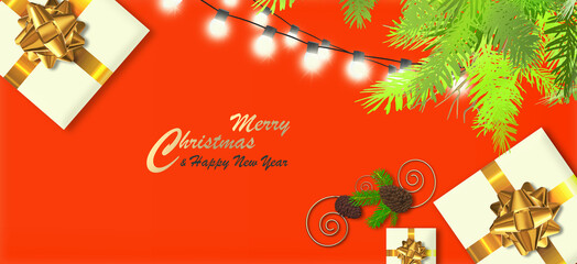 Naklejka premium Christmas New Year banner