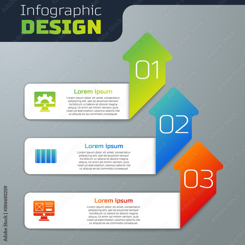 Poster set web development, color palette guide and ui ux design. business infographic template. vector.